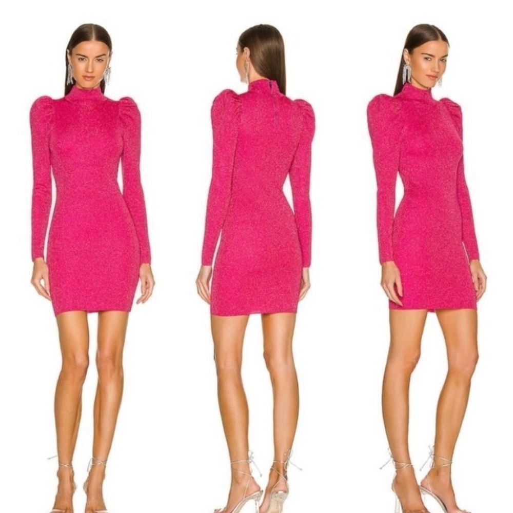 NWT Alice + Olivia Turtleneck Pink Long Sleeve Mini Dress